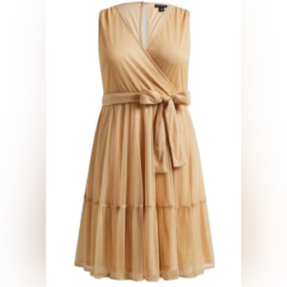 Torrid Tan Sleeveless Wrap Midi Dress